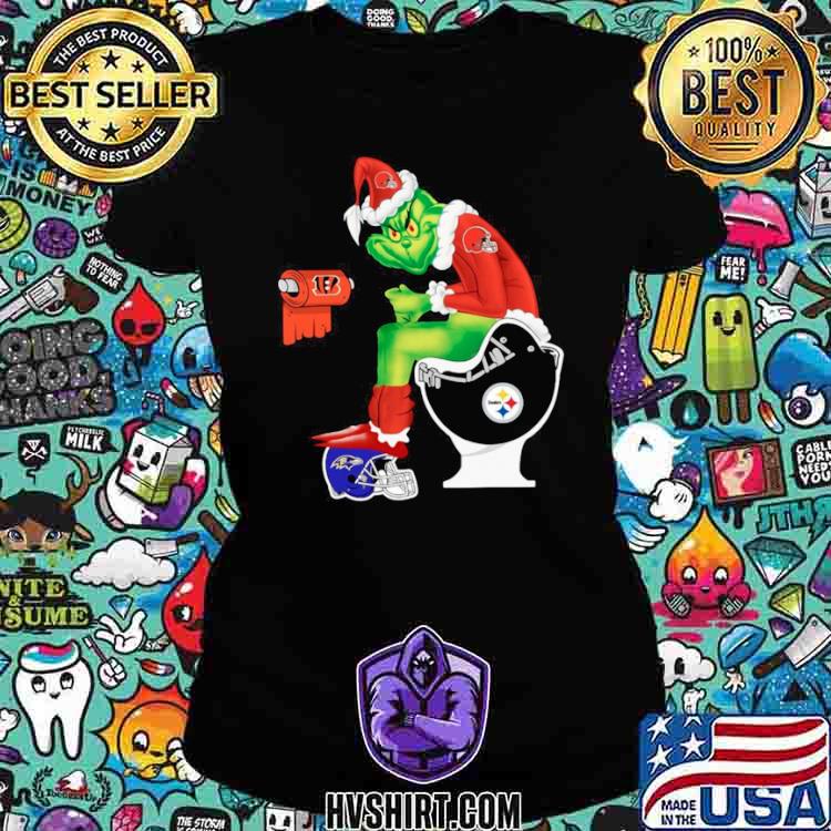 Baltimore Ravens Grinch Sitting On Pittsburgh Steelers Toilet And Step On  Cleveland Browns Helmet T Shirts, Hoodies, Sweatshirts & Merch