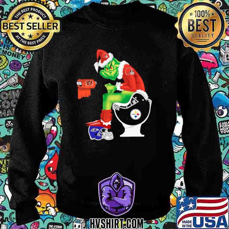 Pittsburgh Steelers Grinch Sitting On Baltimore Ravens Shirt