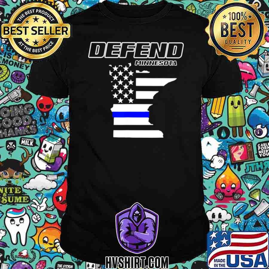 Minnesota State Defend Police Officer Support Blue American Flag shirt