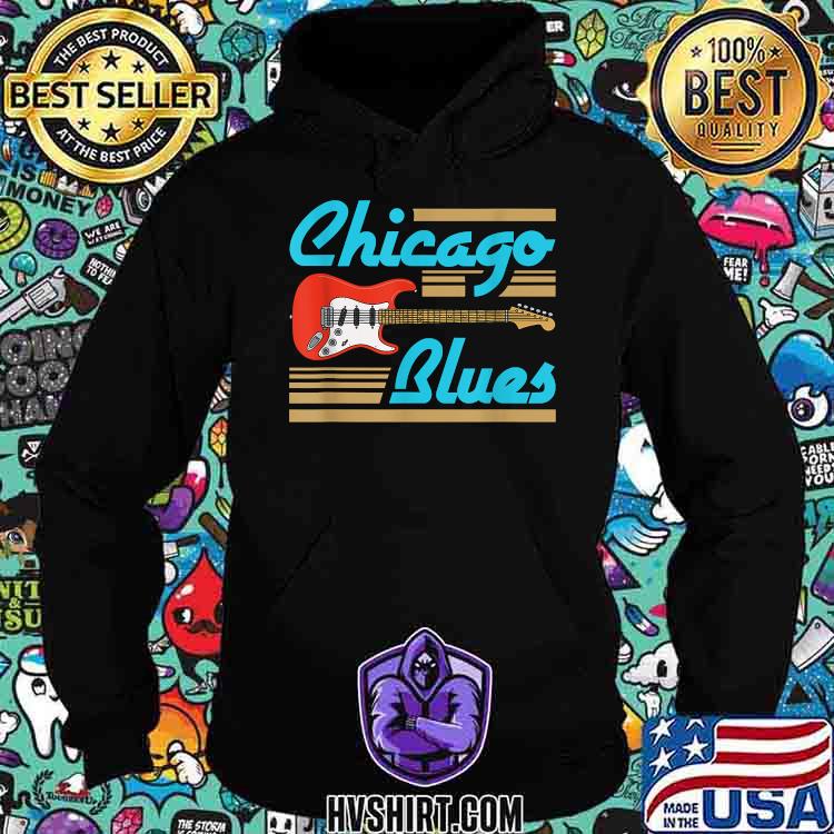 Chicago Blues Cool Music Lover Blue Guitar Musician Player T-Shirt Hoodie