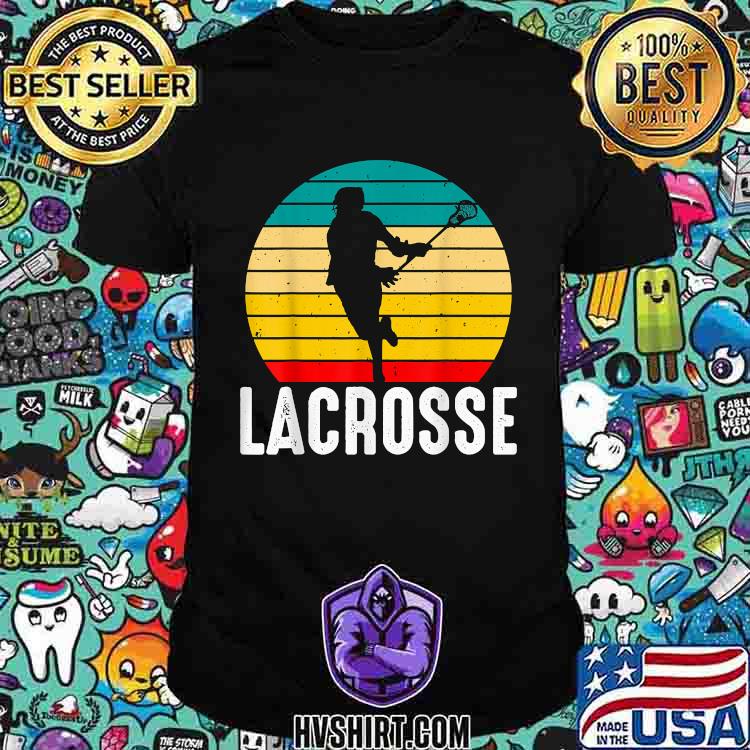 Funny Lacrosse Player Vintage Sunset T-Shirt