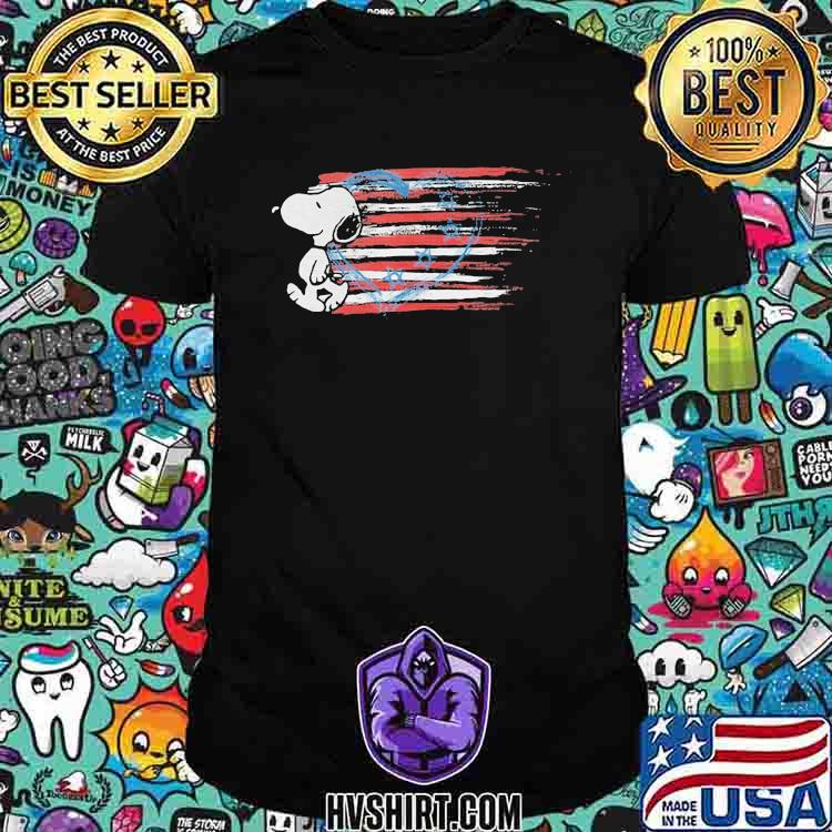 Love Flag Snoopy 4th of July Independence shirt