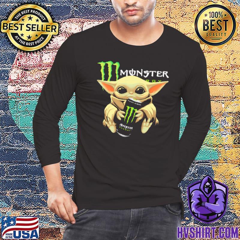 Baby Yoda hug Monster Energy shirt, hoodie, sweater, ladies-tee