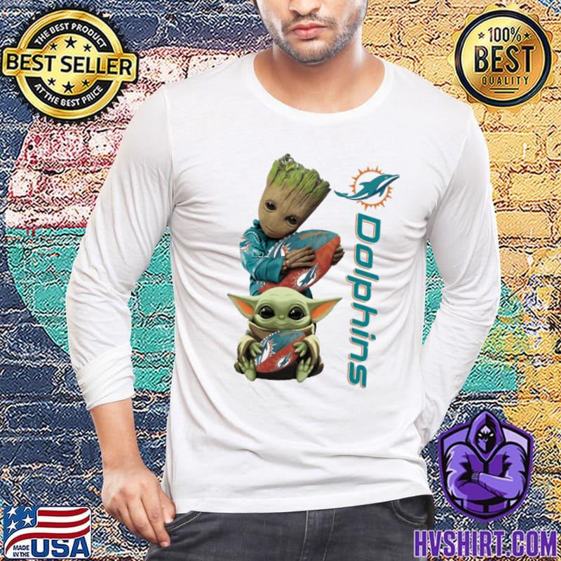 Buy Baby Groot And Baby Yoda Hug Miami Dolphins Shirt For Free Shipping  CUSTOM XMAS PRODUCT COMPANY