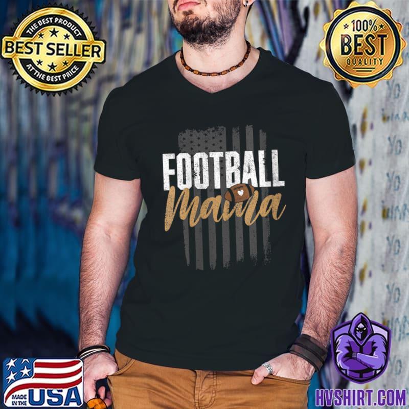 : Football Mama Mom Football Leopard Vintage American flag  Sweatshirt : Clothing, Shoes & Jewelry