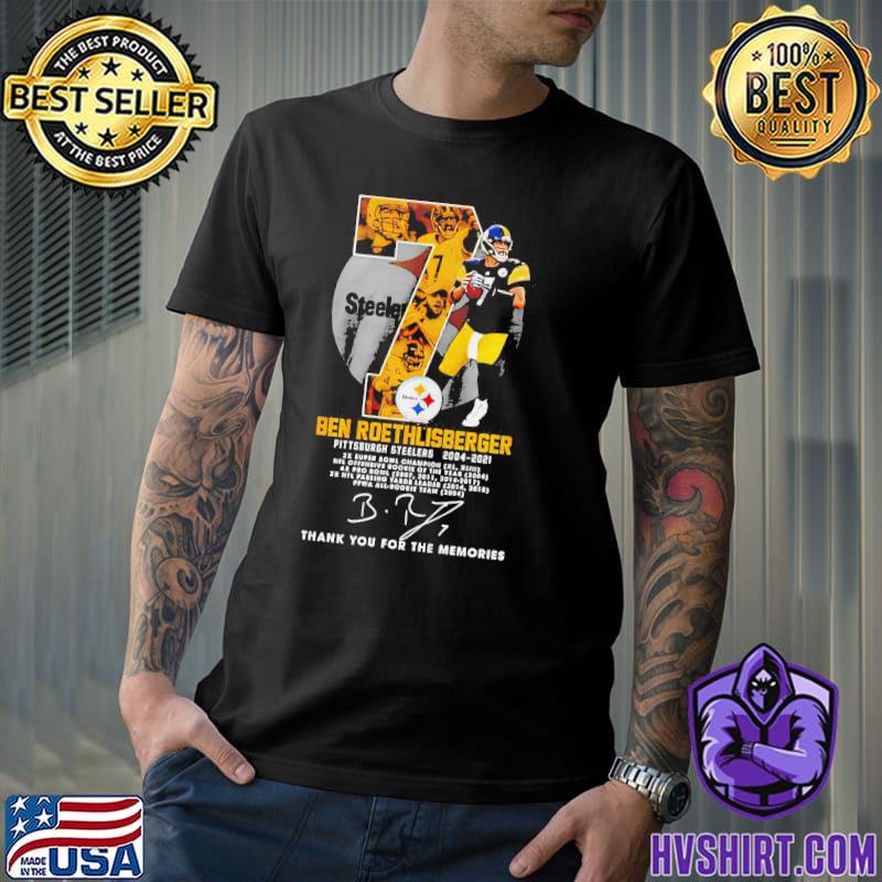 Ben Roethlisberger Pittsburgh Steelers 2004 2021 thank you for the memories  shirt, hoodie, sweater and v-neck t-shirt