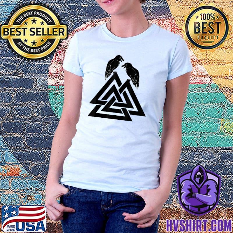 Custom Name Vikings Raven Warrior Valknut Symbol T-Shirt 3D Gift