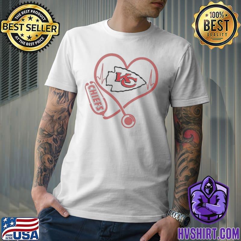 Heartbeat Nurse Love Kansas City Chiefs Shirt, Sweater, Long