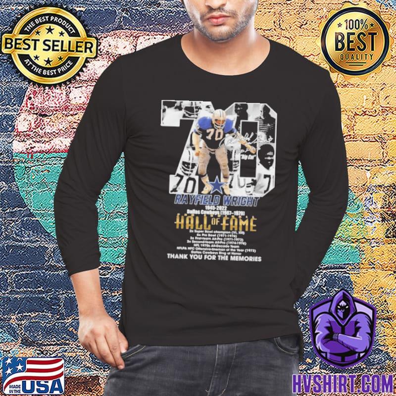 Rayfield Wright 1945 2022 Dallas Cowboys 1976 1979 thank you for the  memories signatures shirt, hoodie, sweater, long sleeve and tank top