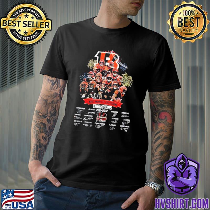 Cincinnati Bengals 2021 AFC North Division Champions Signatures T