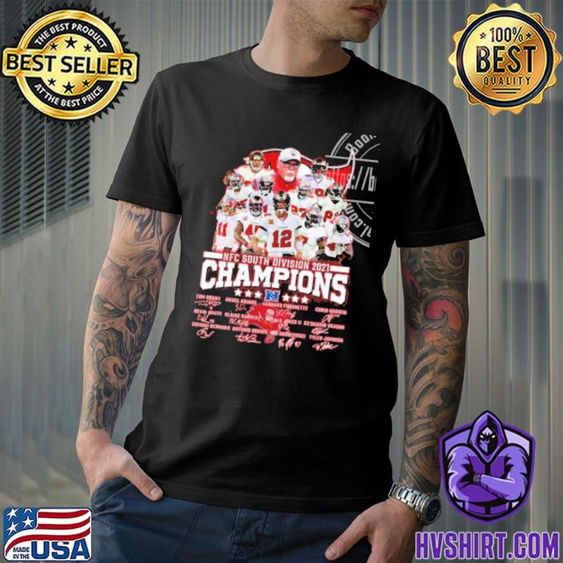 Tampa bay buccaneers team signature nfc south division champions 2021 2022  shirt, hoodie, sweater, long sleeve and tank top