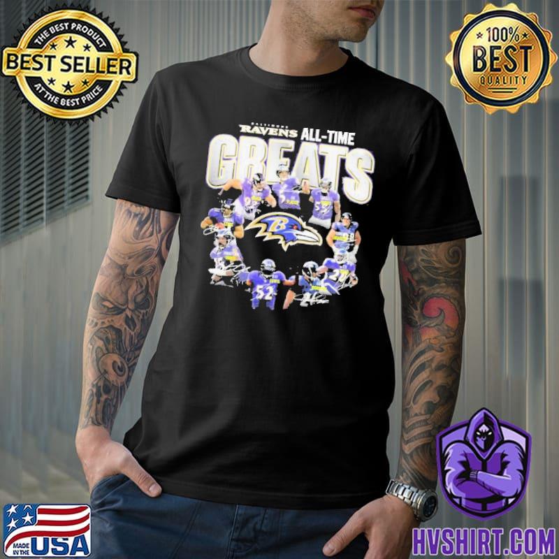 Baltimore Ravens All time Greats Team Signatures Shirt