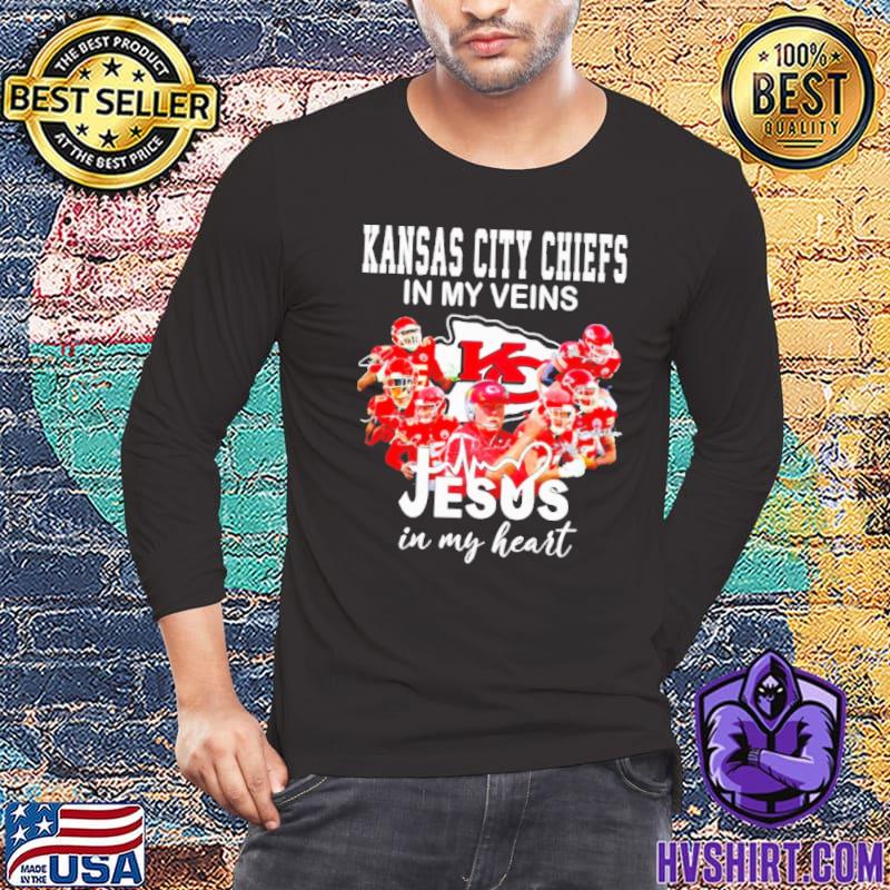 Kansas City Chiefs In My Veins Jesus In My Heart Shirt, hoodie, sweater,  long sleeve and tank top