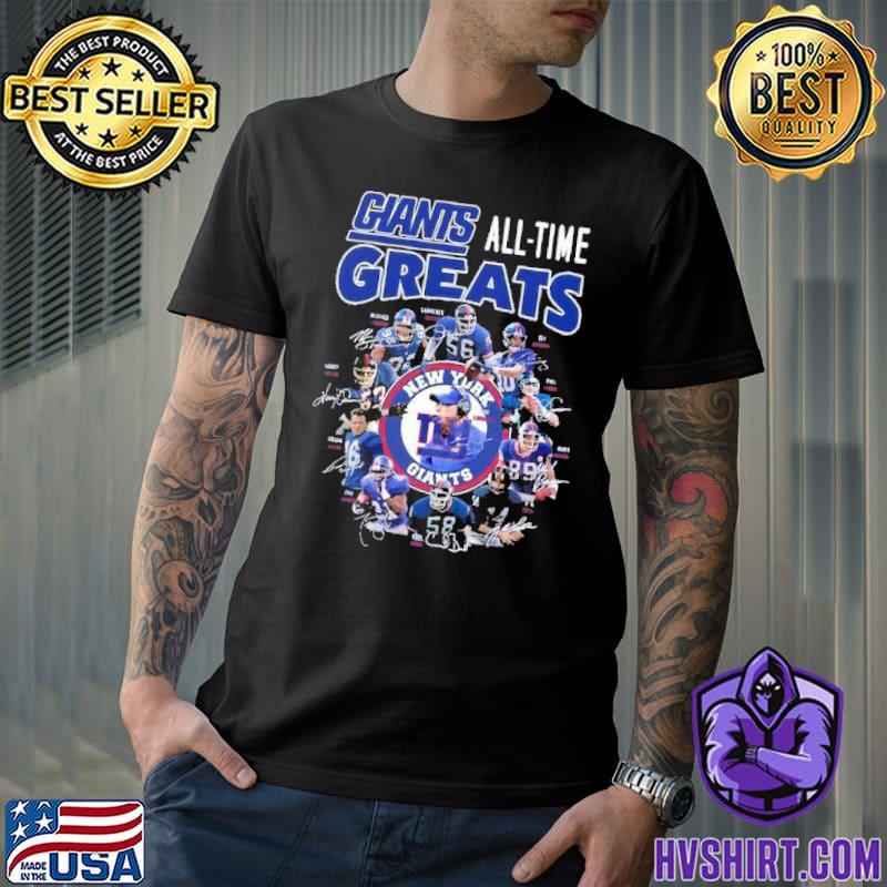 New York Giants greats all time signatures shirt