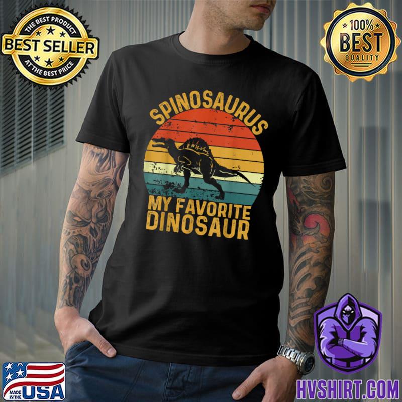 Spinosaurus Is My Favorite Dinosaur Vintage Sunset Dinosaur Lover T-Shirt