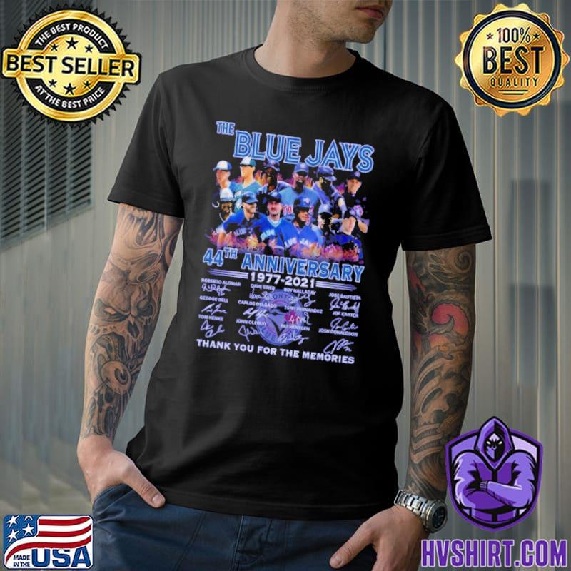 Official The Blue Jays 44th Anniversary 1977-2021 Thank You For The  Memories Shirt, hoodie, tank top