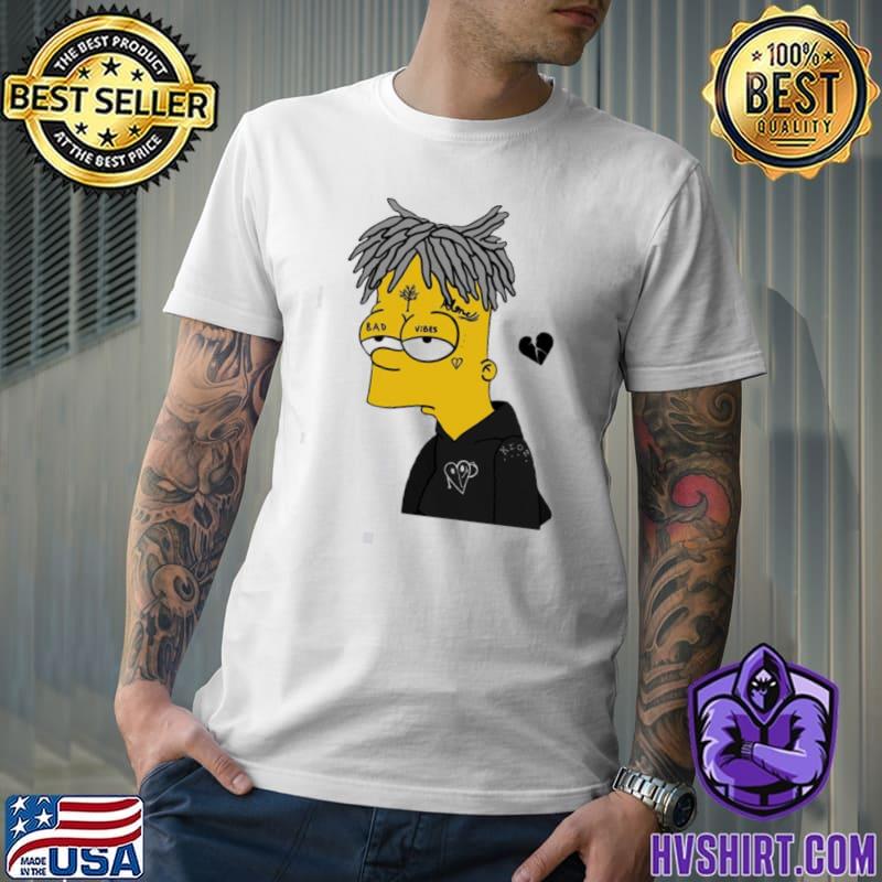 Bart xxxtentacion funny the Simpsons bad vibes shirt