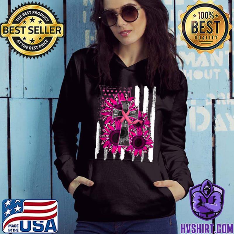 Premium hope fight win breast cancer awareness US flag and ribbon shirt,  hoodie, sweater, long sleeve and tank top