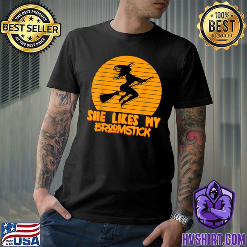 She Likes My Broomstick Halloween Party Costume Vintage T-Shirt