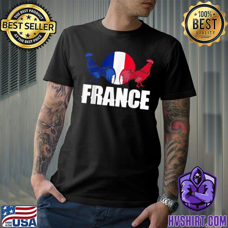 France Chicken Rooter French France Flag National Animal Silhouettes  T-Shirt, hoodie, sweater, long sleeve and tank top