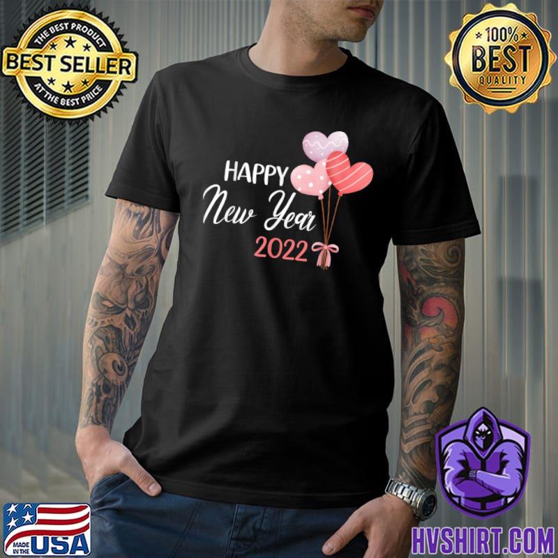 Happy New Year 2023 31st December 2023 Hello New Year Party Balloon Hearts T-Shirt