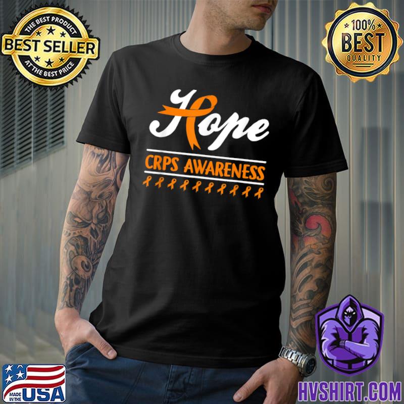 Hope Rsd Crps Awareness Month Orange Ribbon Support Team T-Shirt
