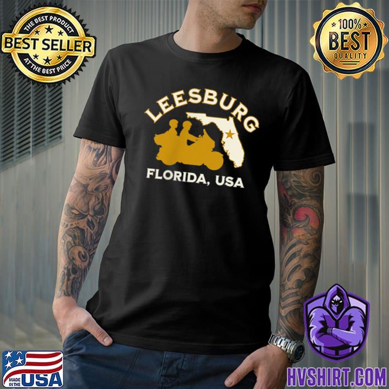 Leesburg Florida Motorcycle Biker Design Maps T-Shirt