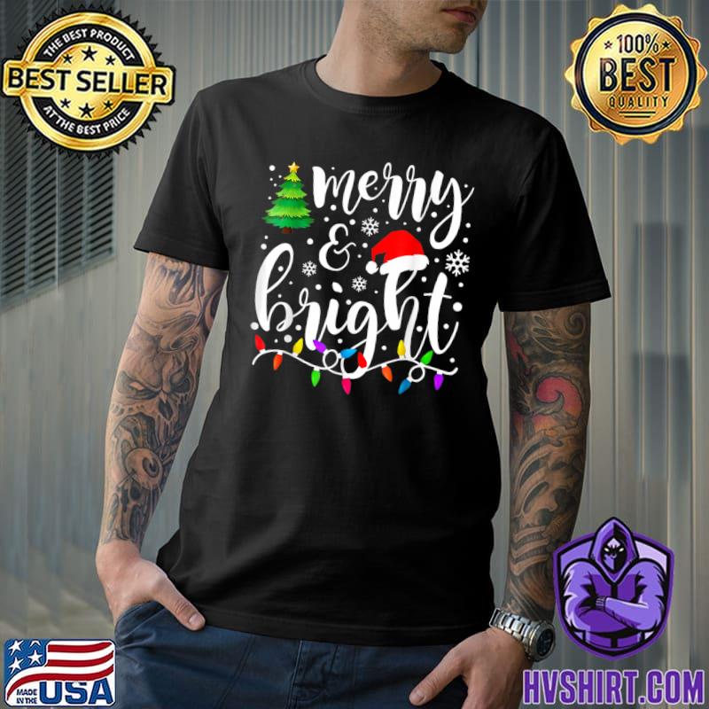 Merry And Bright Christmas Lights Family Matching Pajamas T-Shirt