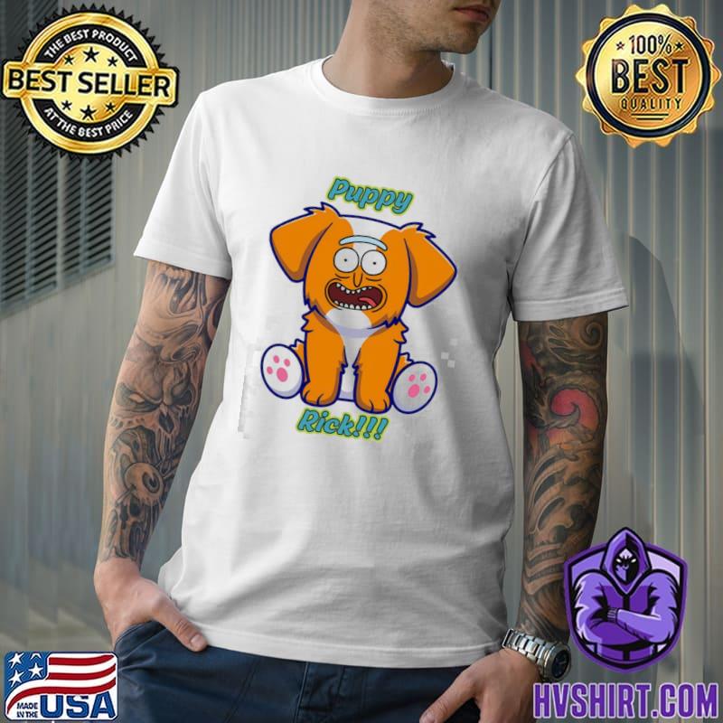 Puppy rick funny cartoon memes rick and morty classic shirt