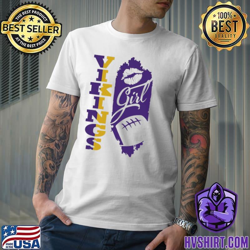 Vikings Girl Lip Baseball Shirt