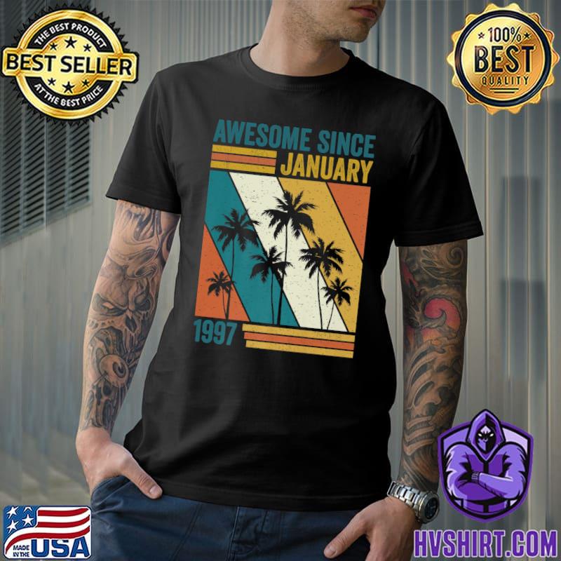 Awesome since january 1997 vintage 26th birthday palms tree 26 bday T-Shirt