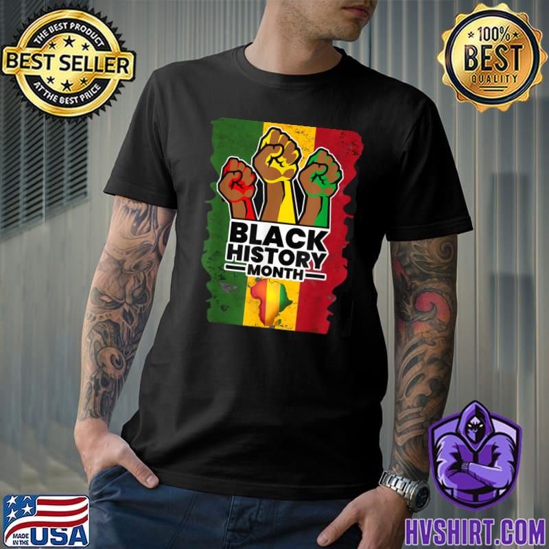 Black Is Beautiful Black History Month We Are All Human Strong Hands T-Shirt