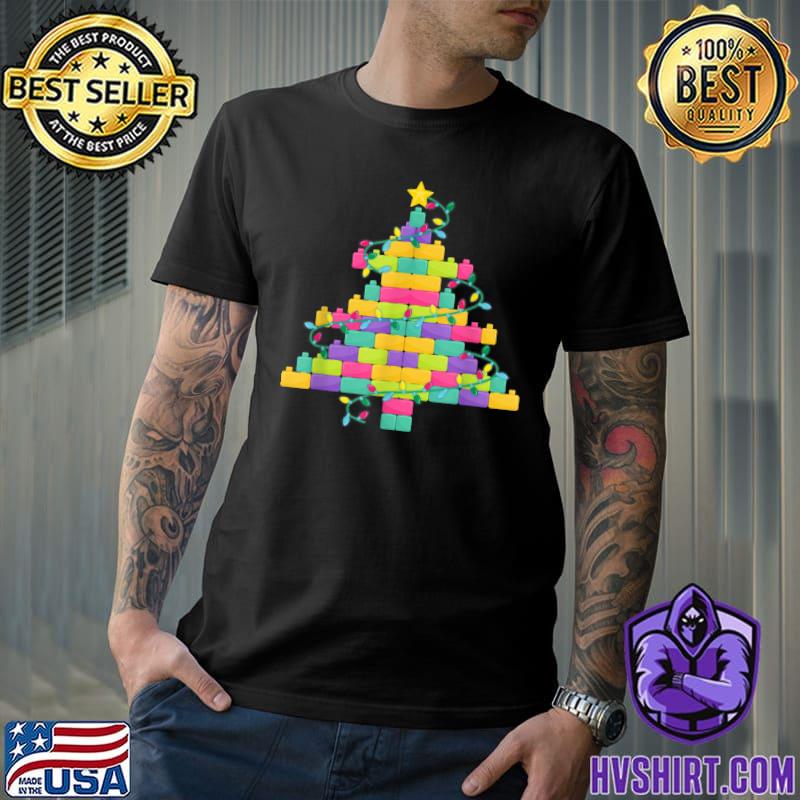 Building Blocks Christmas Tree Toddler Boy Christmas T-Shirt