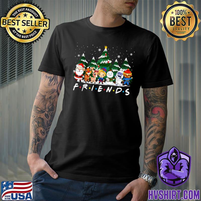Christmas Friends Santa Rudolph Snowman Xmas Family Pajamas T-Shirt