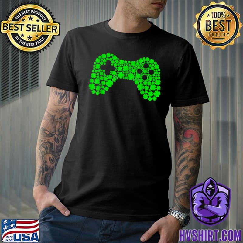 Clover Video Game Controllers St Patrick's Day Gamer T-Shirt