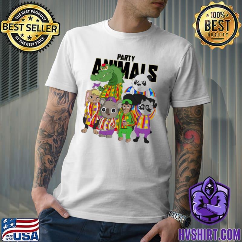Hood party animals cartoon hip hop gangster animal high on drugs classic shirt