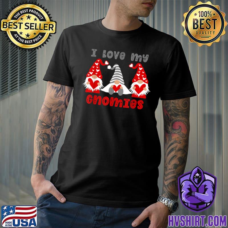 I Love My Gnomies Valentines Day Love Gnomes Holding Cute Hearts Outfits T-Shirt