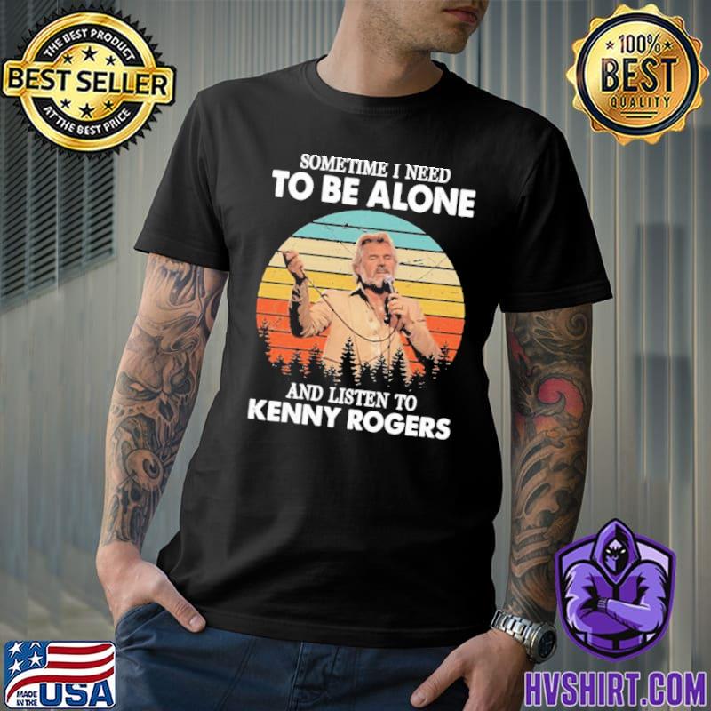 Vintage retro alone and listen to kenny rogers best men women shirt