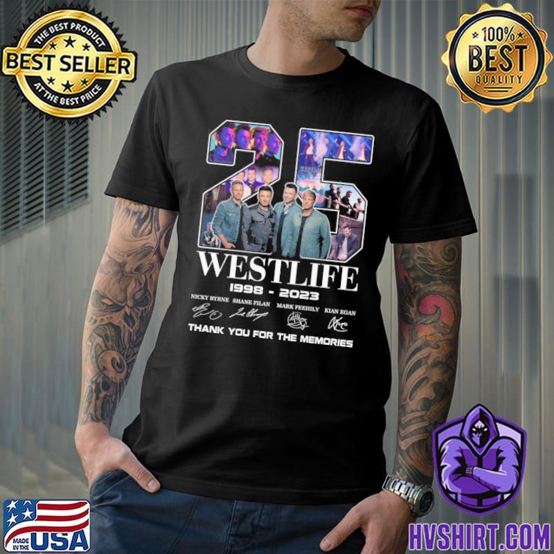 25 Westlife 1998-2023 thank you for the memories signatures shirt