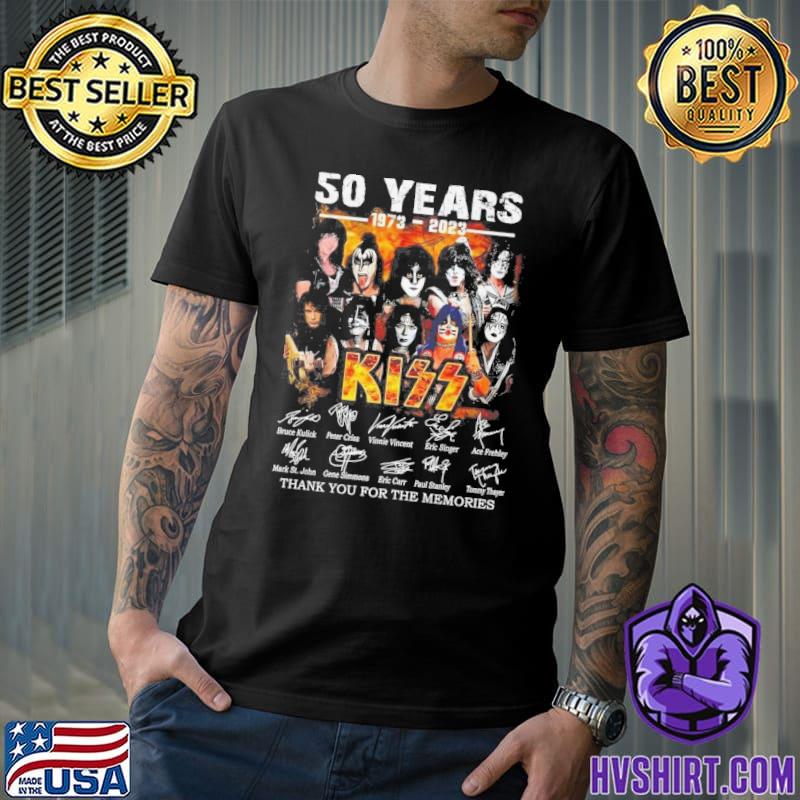 50 years 1973-2023 Kiss thank you for the memories signatures shirt