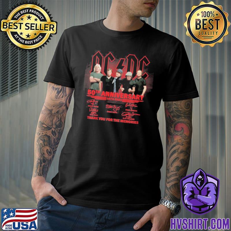 AC DC 50th anniversary 1973-2023 thank you for the memories shirt