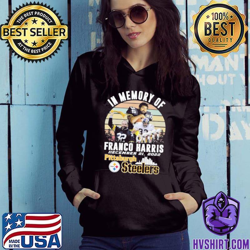 In memory of Franco Harris Pittsburgh Steelers vintage shirt, hoodie,  sweater, long sleeve and tank top