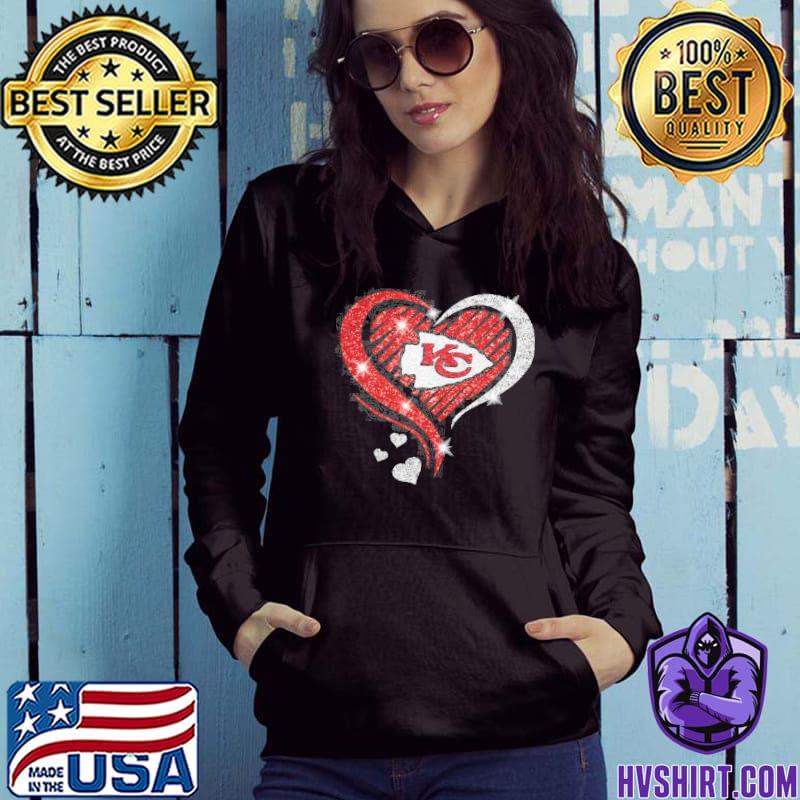 Kansas city Chiefs diamond heart love shirt, hoodie, sweater, long