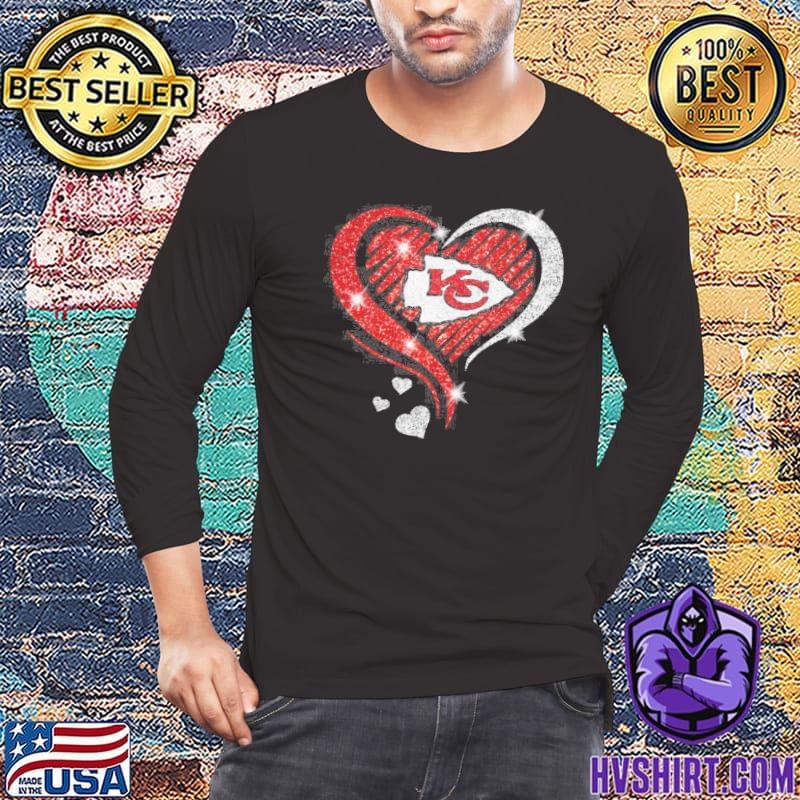 Kansas City Chiefs girl diamond heart shirt, hoodie, sweater and v-neck t- shirt