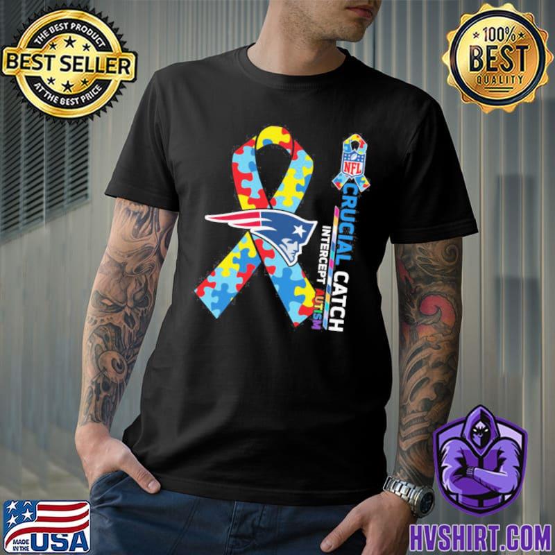 New England Patriots Crucial Catch Intercept Autism T-shirt - REVER LAVIE