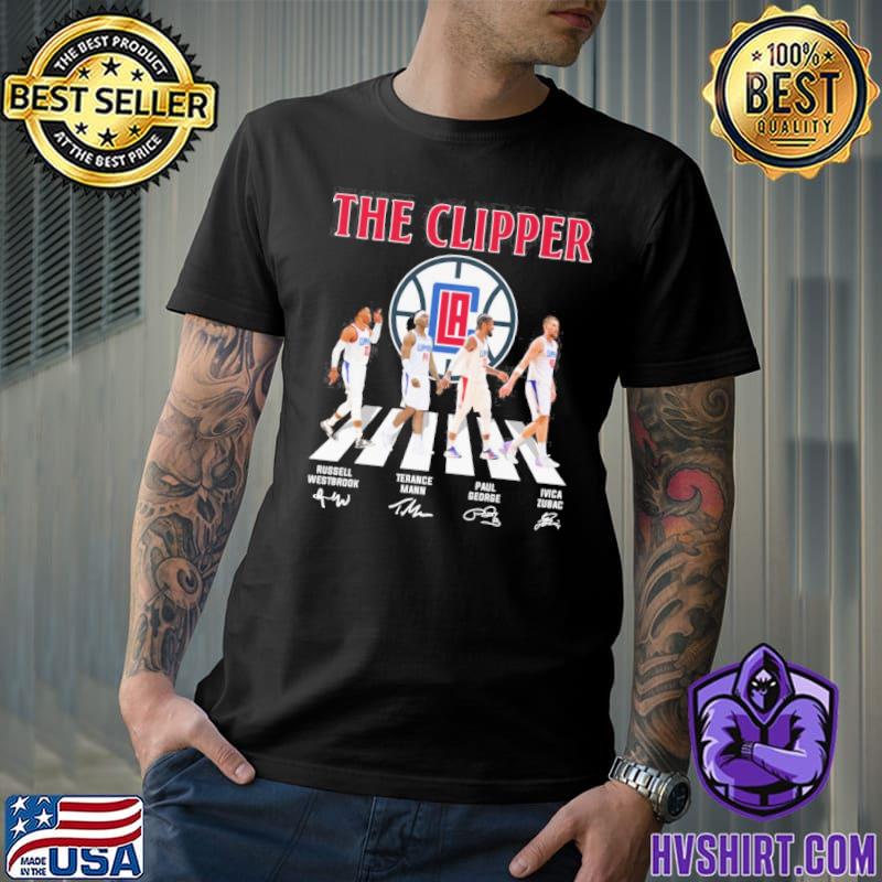 The Clipper Walking Abbey Road Russell Westbrook Terance Mann signatures shirt