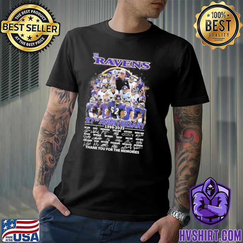 The Ravens 27th anniversary 1996-2023 thank you for the memories signatures shirt