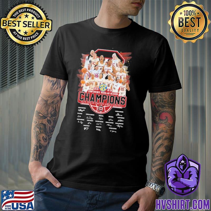 2023 conference regular season champions South carolina gamecocks women's basketball signatures shirt