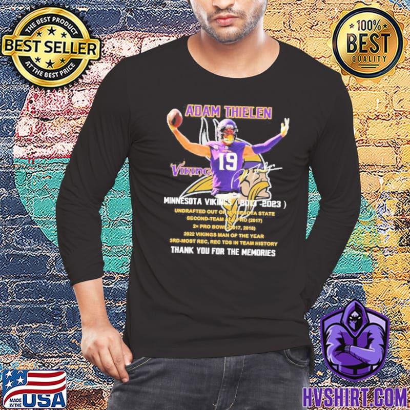 Adam Thielen Minnesota Vikings 2013-2023 Thank You For The Memories  Signature shirt, hoodie, sweater, long sleeve and tank top