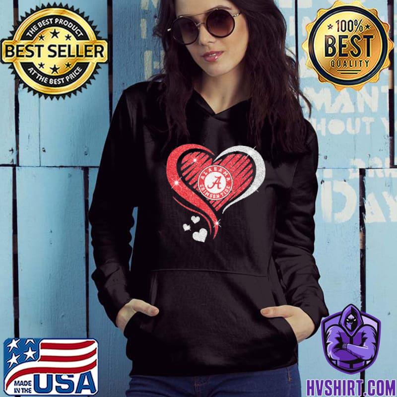 Crimson Tide Alabama love heart bling shirt, hoodie, sweater